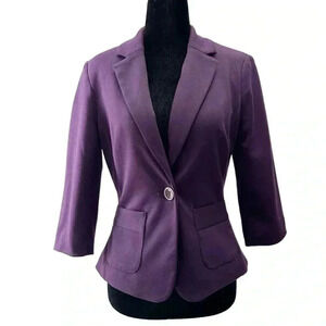 Ricki’s Cropped Blazer Ponte Knit Single Breasted Purple Size 2